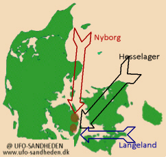 Location of Ullerslev and Nyborg, Denmark