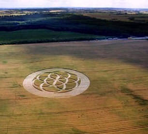 Korncirkel ved Hammel, fotograferet fra luften.